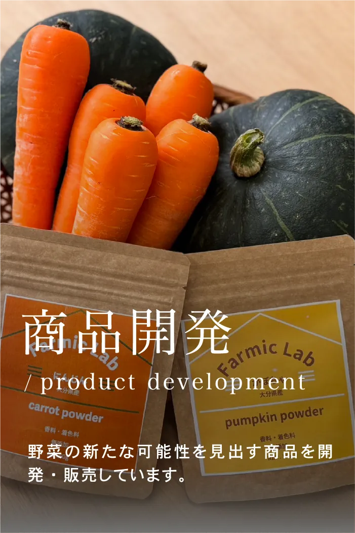 野菜を使った商品開発と加工品